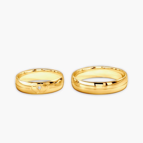 Obrączki ślubne: złote, okrągłe, 5 mm